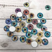 Blue and orange glass eye cabochons in sizes 6mm to 40mm dragon eyes cat iris (024)
