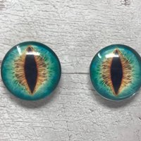 Blue and orange glass eye cabochons in sizes 6mm to 40mm dragon eyes cat iris (024)