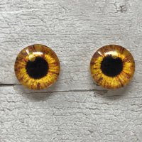 Orange glass eye cabochons in sizes 8mm to 40mm, human eyes, animal bat eyes, Fox, dog iris (138)