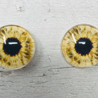 Yellow/gold Glass eye cabochons in sizes 6mm to 40mm human eyes monster iris fairy fantasy creature animal eyes (089)