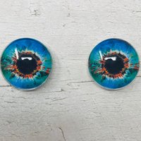 Blue and red Glass eye cabochons in sizes 6mm to 40mm human eyes monster iris zombie fantasy creature animal eyes (077)