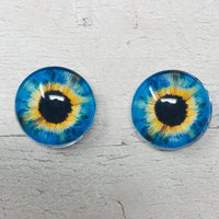 Blue Glass eye cabochons in sizes 6mm to 40mm human eyes monster iris fairy fantasy creature animal eyes (086)