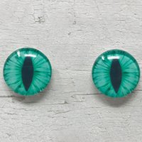 Green Glass eye cabochons in sizes 6mm to 40mm dragon cat eyes monster iris lizard fantasy creature animal eyes (117)