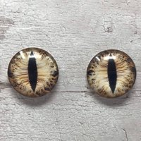 Brown glass eye cabochons in sizes 6mm to 40mm dragon eyes cat iris (013)