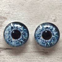 Blue glass eye cabochons in sizes 6mm to 40mm dragon eyes cat iris (362)