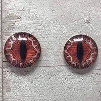 Red glass eye cabochons in sizes 6mm to 40mm dragon eyes cat iris (027)