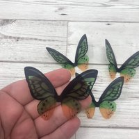 Butterfly wings - green, yellow and black acetate butterfly wings