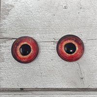 Red Glass eye cabochons in sizes 6mm to 20mm dragon eyes fish reptile lizard iris (399)