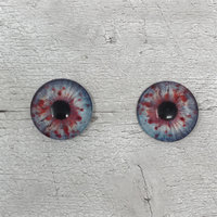 Blue and red Glass eye cabochons in sizes 6mm to 40mm human iris dog cat animal eyes (444)