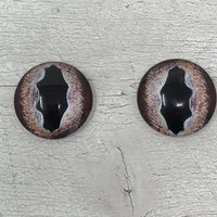 Brown glass eye cabochons in sizes 6mm to 20mm dragon eyes fish reptile iris (376)