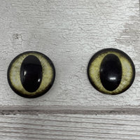 Yellow glass eye cabochons in sizes 6mm to 40mm dragon eyes cat iris (511)