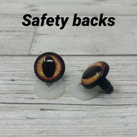 Orange glass eye cabochons in sizes 8mm to 40mm, human eyes, animal bat eyes, Fox, dog iris (138)