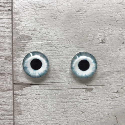 Icy glass eye cabochons in sizes 6mm to 40mm human bird animal zombie eyes (130)