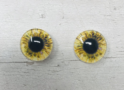 Yellow/gold Glass eye cabochons in sizes 6mm to 40mm human eyes monster iris fairy fantasy creature animal eyes (096)