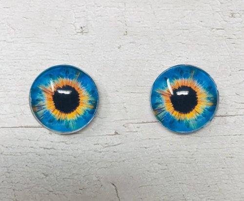 Blue Glass eye cabochons in sizes 6mm to 40mm human eyes monster iris fairy fantasy creature animal eyes (083)