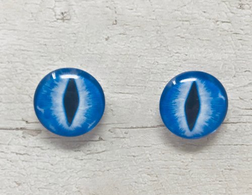 Blue Glass eye cabochons in sizes 6mm to 40mm dragon cat eyes monster iris snake fantasy creature animal eyes (113)