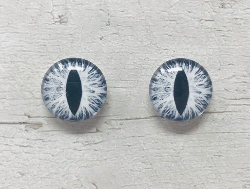 Black and white Glass eye cabochons in sizes 6mm to 40mm dragon cat eyes monster iris reptile fantasy creature animal eyes (100)