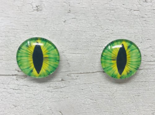 Green Glass eye cabochons in sizes 6mm to 40mm dragon cat eyes monster iris lizard fantasy creature animal eyes (108)