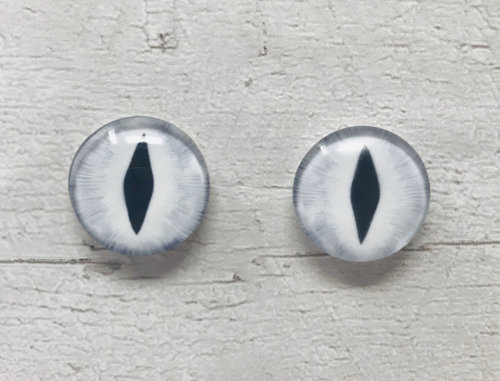 White/grey Glass eye cabochons in sizes 6mm to 40mm dragon cat eyes monster iris snake fantasy creature animal eyes (116)