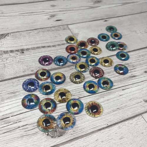 Purple Glass eye cabochons in sizes 6mm to 40mm dragon cat eyes monster iris snake fantasy creature animal eyes (112)