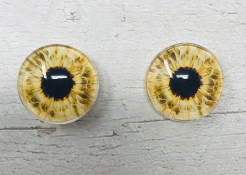 Yellow/gold Glass eye cabochons in sizes 6mm to 40mm human eyes monster iris fairy fantasy creature animal eyes (089)