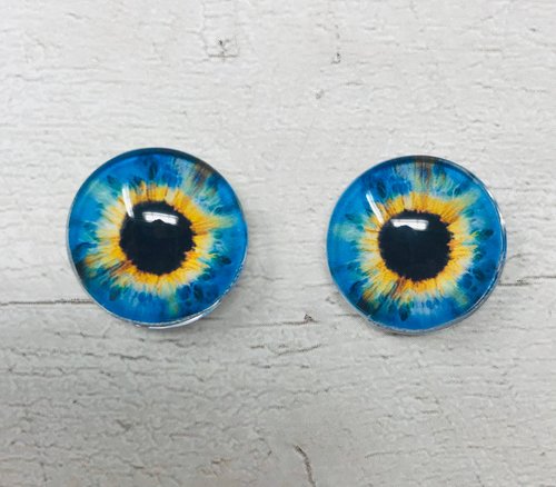 Blue Glass eye cabochons in sizes 6mm to 40mm human eyes monster iris fairy fantasy creature animal eyes (086)