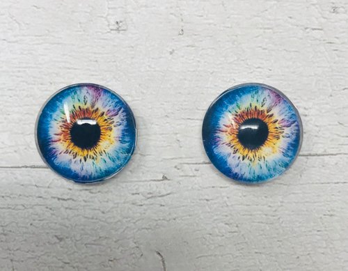 Rainbow Glass eye cabochons in sizes 6mm to 40mm human eyes unicorn iris fairy fantasy creature animal eyes (050)