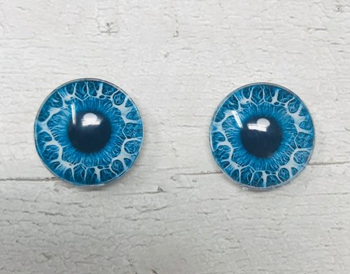 Blue Glass eye cabochons in sizes 6mm to 40mm human eyes monster iris reptile fantasy creature animal eyes (066)