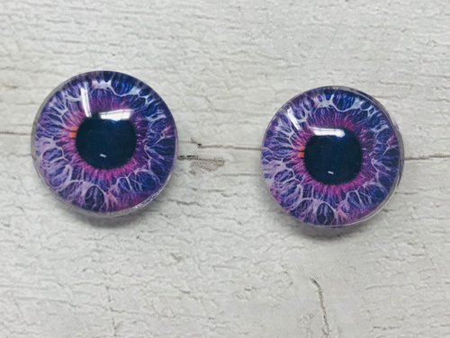 Purple Glass eye cabochons in sizes 6mm to 40mm human eyes monster iris fairy fantasy creature animal eyes (059)