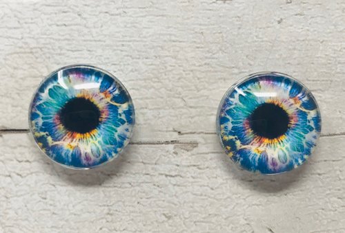 Rainbow Glass eye cabochons in sizes 6mm to 40mm human eyes unicorn iris fairy fantasy creature animal eyes(052)