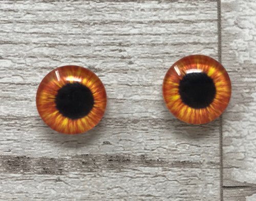 Orange glass eye cabochons in sizes 8mm to 40mm animal eyes human iris (133)