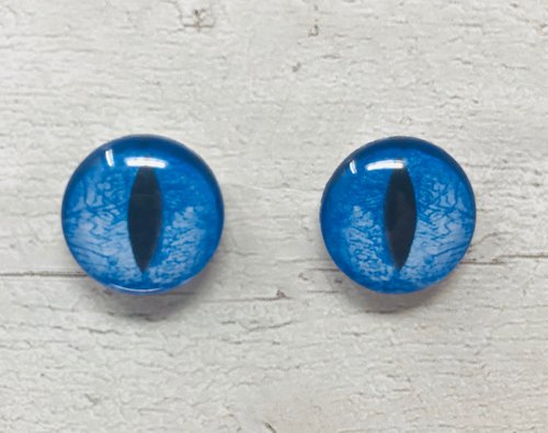 Blue Glass eye cabochons in sizes 6mm to 40mm dragon cat eyes monster iris frog fantasy creature animal eyes (118)