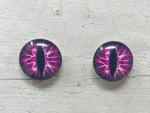 Magenta Glass eye cabochons in sizes 6mm to 40mm dragon cat eyes monster iris lizard fantasy creature animal eyes (119)