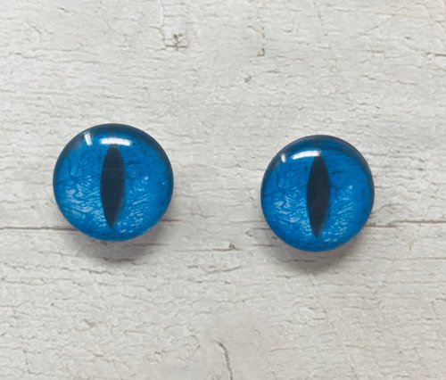 Blue Glass eye cabochons in sizes 6mm to 40mm dragon cat eyes monster iris frog fantasy creature animal eyes (111)