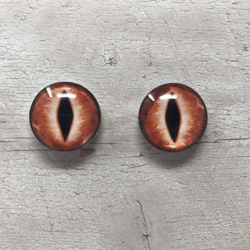 Pair of glass eye cabochons in sizes 6mm to 40mm animal eyes dragon eyes fantasy (152)