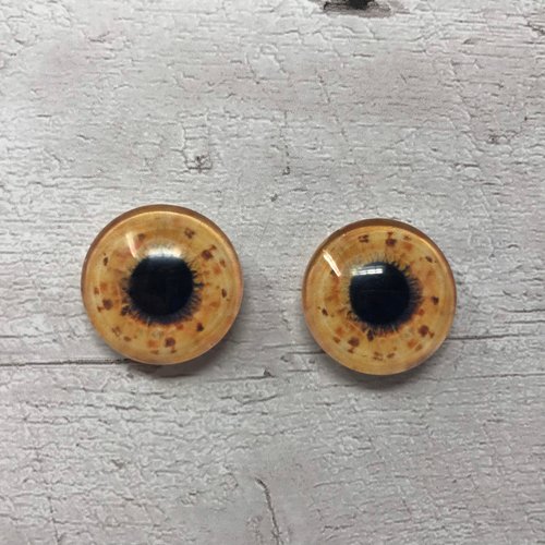 Pair of realistic glass eye cabochons in sizes 6mm to 20mm realistic dragon eyes cat iris (347)