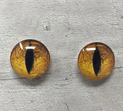 Golden yellow glass eye cabochons in sizes 6mm to 40mm animal eyes dragon eyes fantasy (156)