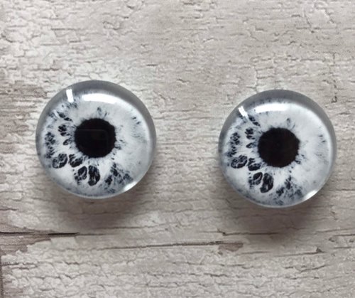 Black and white glass eye cabochons in sizes 6mm to 20mm dragon eyes cat iris (368)