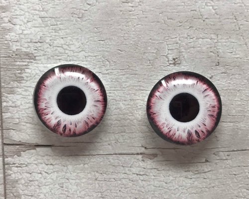 Red glass eye cabochons in sizes 6mm to 20mm dragon eyes cat iris (370)