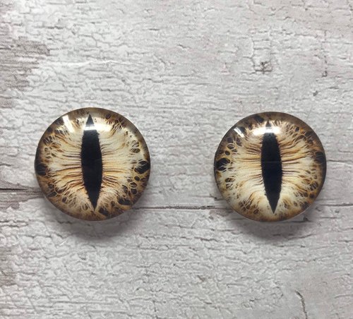 Brown glass eye cabochons in sizes 6mm to 40mm dragon eyes cat iris (013)