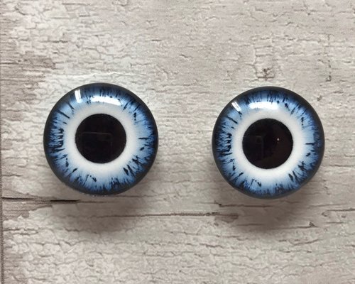 Blue glass eye cabochons in sizes 6mm to 20mm dragon eyes cat iris (366)