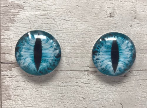 Blue glass eye cabochons in sizes 6mm to 40mm dragon eyes cat iris (015)