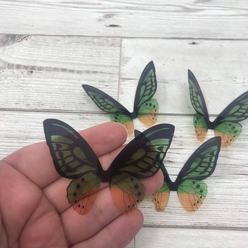 Butterfly wings - green, yellow and black acetate butterfly wings