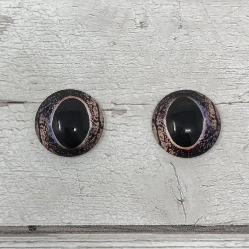 Brown Glass eye cabochons in sizes 6mm to 20mm dragon eyes fish reptile lizard iris (391)