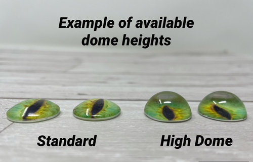 Green glass eye cabochons in sizes 6mm to 20mm dragon eyes cat iris (372)