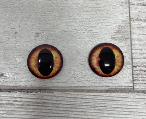 Orange glass eye cabochons in sizes 6mm to 40mm dragon eyes cat iris (513)