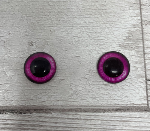 Pink glass eye cabochons in sizes 6mm to 40mm human bird animal zombie eyes (502)
