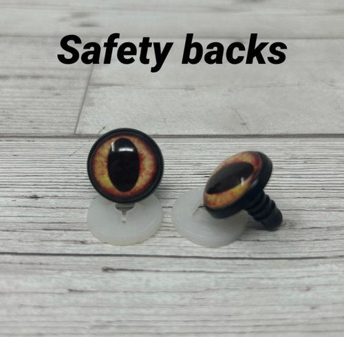 Yellow glass eye cabochons in sizes 8mm to 40mm owl eyes, human iris pupil, bat eyes (125)