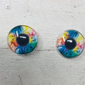 Rainbow Glass eye cabochons in sizes 6mm to 40mm human eyes unicorn iris fairy fantasy creature animal eyes (053)
