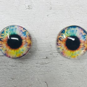 Rainbow Glass eye cabochons in sizes 6mm to 40mm human eyes unicorn iris fairy fantasy creature animal eyes (051)